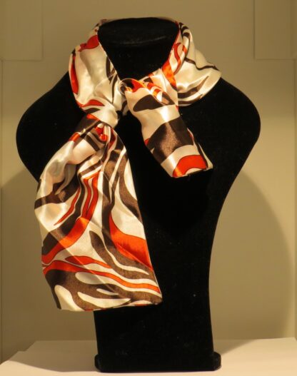 Black Scarf with Red/Brown Stripes