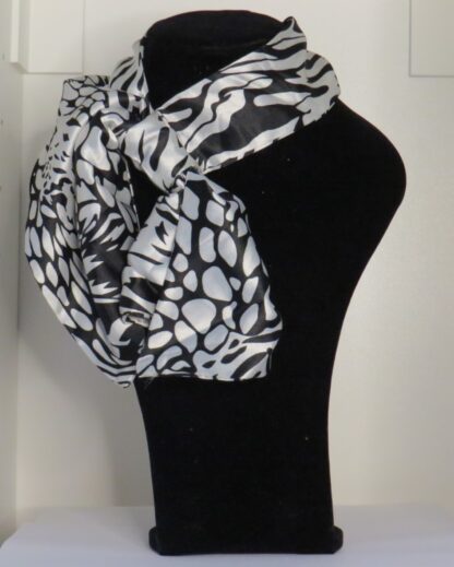 White Scarf with Zebra Pattern