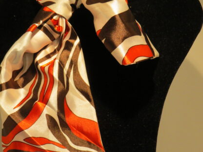 Black Scarf with Red/Brown Stripes - Image 2