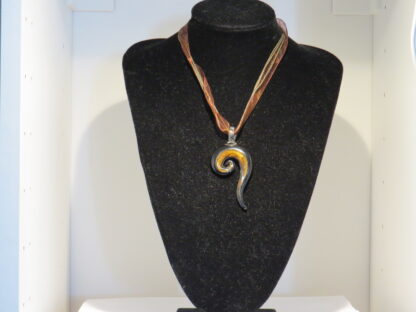 Snail Murano Glass Necklace in Brown/Black