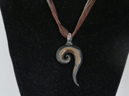 Snail Murano Glass Necklace in Brown/Black - Image 2