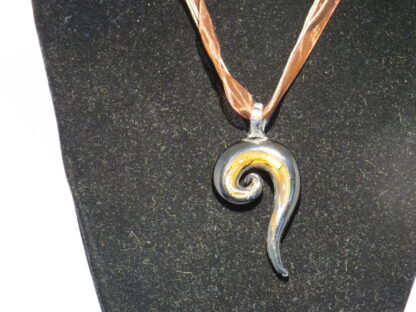 Snail Murano Glass Necklace in Brown/Black - Image 3