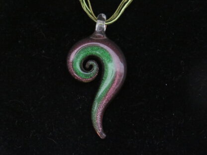 Snail Murano Glass Necklace in Green/Pink - Image 2