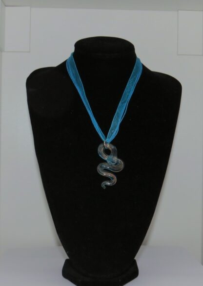 Snake Murano Glass Necklace in Blue