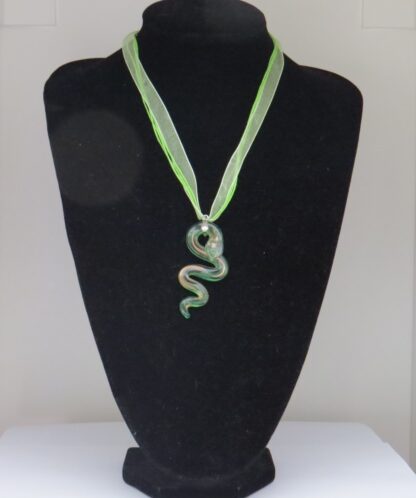 Snake Murano Glass Necklace in Green