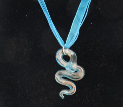 Snake Murano Glass Necklace in Blue - Image 2