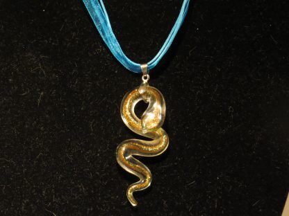 Snake Earrings and Necklace in Blue - Image 3