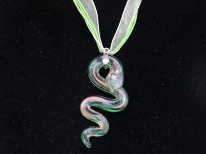 Snake Murano Glass Necklace in Green - Image 2