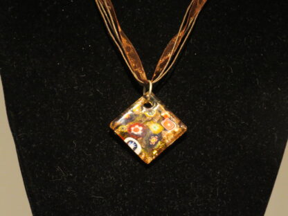 Square Murano Glass Necklace in Brown - Image 2