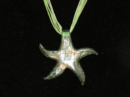 Star Sparkle Murano Glass Necklace in Green - Image 2