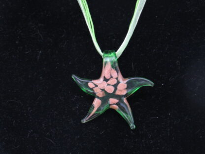 Star Transparent Murano Glass Necklace in Green - Image 2