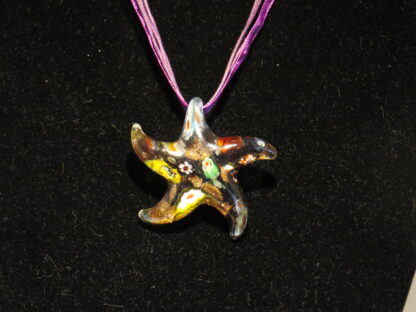 Star Murano Glass Necklace in Purple - Image 2