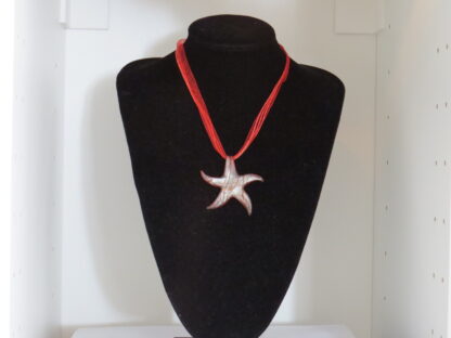 Star Sparkle Murano Glass Necklace in Red