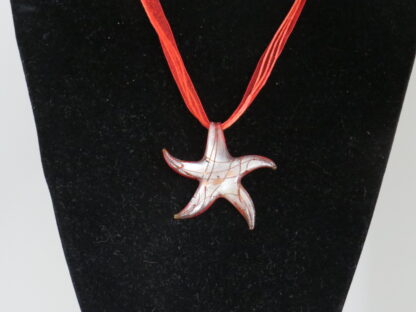 Star Sparkle Murano Glass Necklace in Red - Image 2