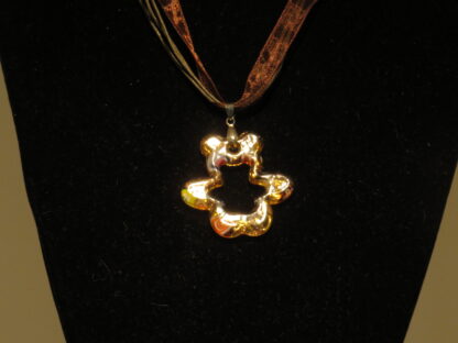 Teddy Bear Murano Glass Necklace in Brown - Image 2