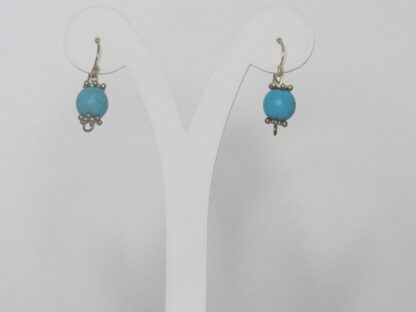 Turquoise Stone Earrings in Blue - Image 2