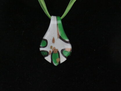 White Drip Murano Glass Necklace in Green - Image 2