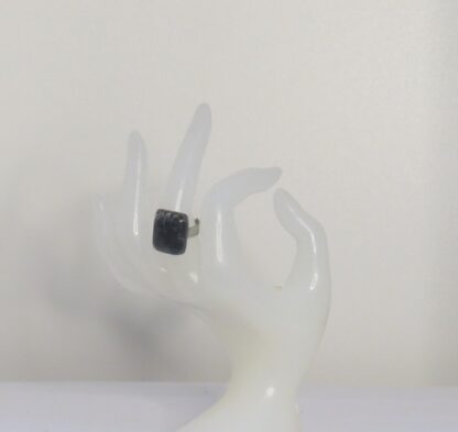 Black Bubble Fusing Glass Ring - Image 2