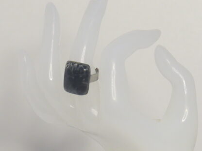 Black Bubble Fusing Glass Ring