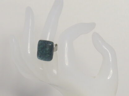 Dark Green Multi Bubble Fusing Glass Ring