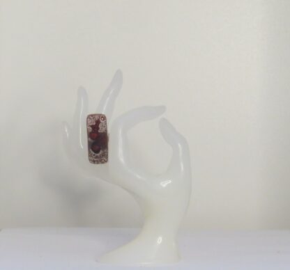 Bordeaux Double Bubble Fusing Glass Ring - Image 2