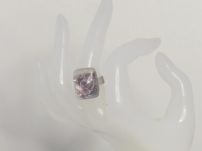 Light Pink Bubble Fusing Glass Ring