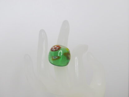 Green Millefiori Murano Glass Ring