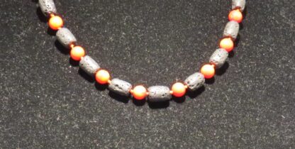 Volcanic Stone with Coral Short Necklace - Image 2