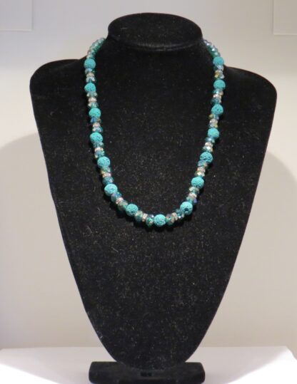 Blue Volcanic Stone Short Necklace