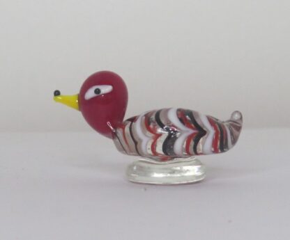 Purple/Black Duck Statue in Murano Glass