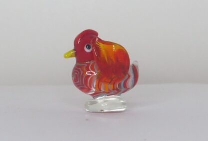 Dark Red Rooster Statue in Murano Glass