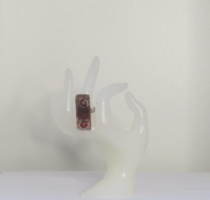 Bordeaux Triple Bubble Fusing Glass Ring - Image 2