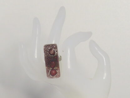 Bordeaux Triple Bubble Fusing Glass Ring