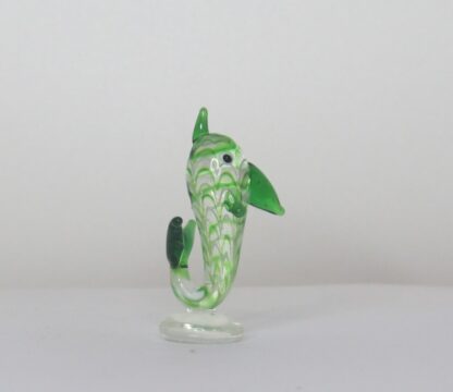 Green Dolphin Statue in Murano Glass